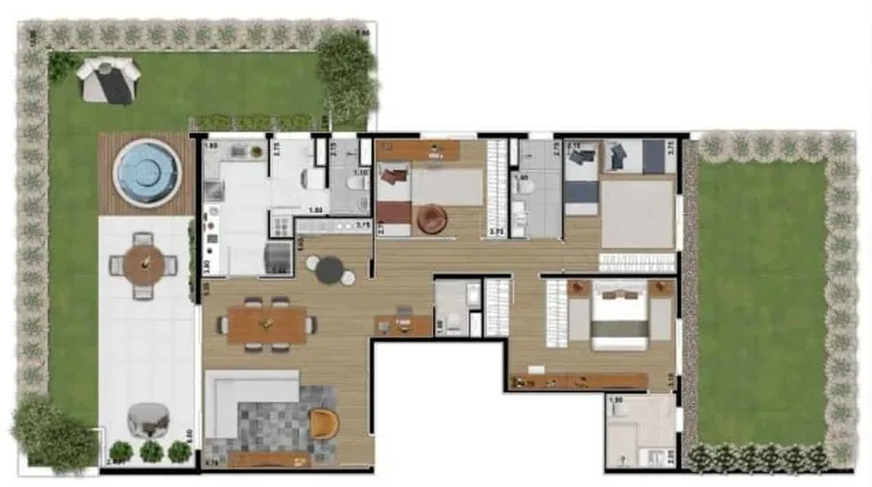 Planta do Vista Bárbara em Alto de Pinheiros — 3 dormitórios, 193 m²