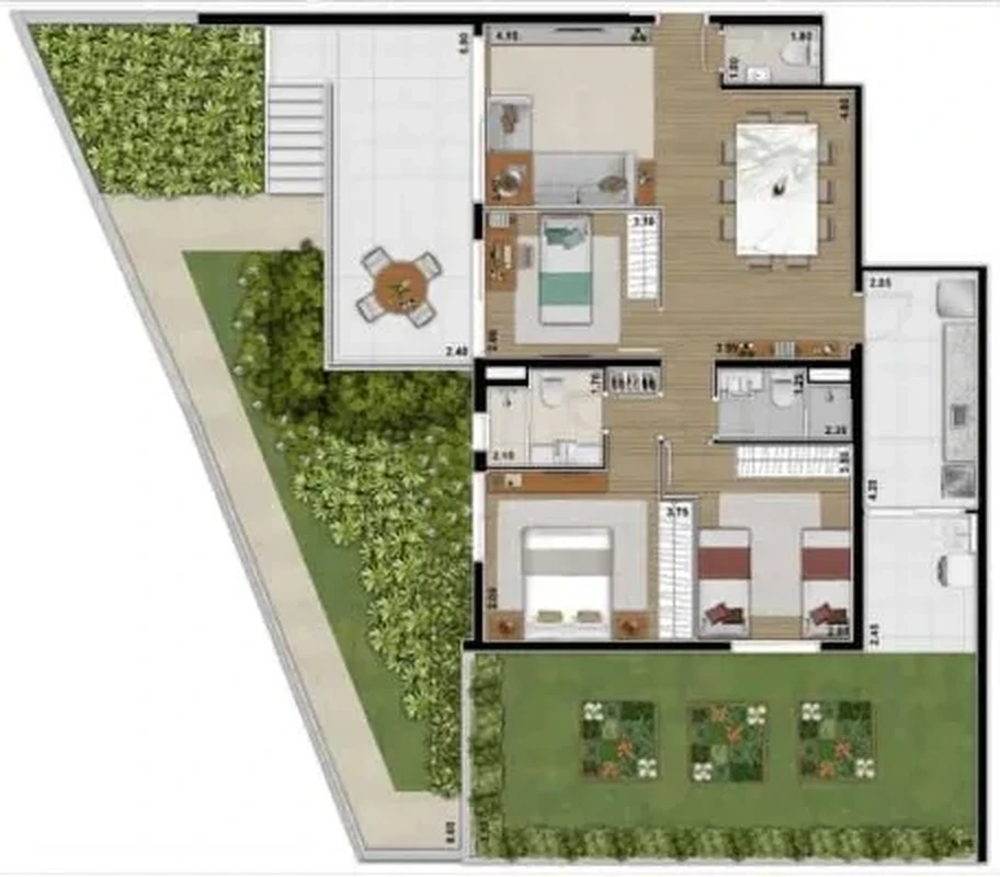 Planta do Vista Bárbara em Alto de Pinheiros — 3 dormitórios, 213 m²