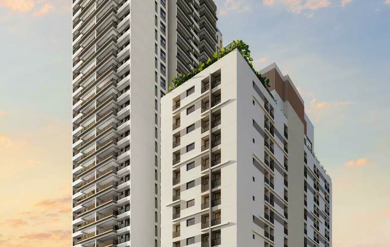 Fachada do Vista Jardim Guedala Studios, lançamento em Jardim Guedala, São Paulo