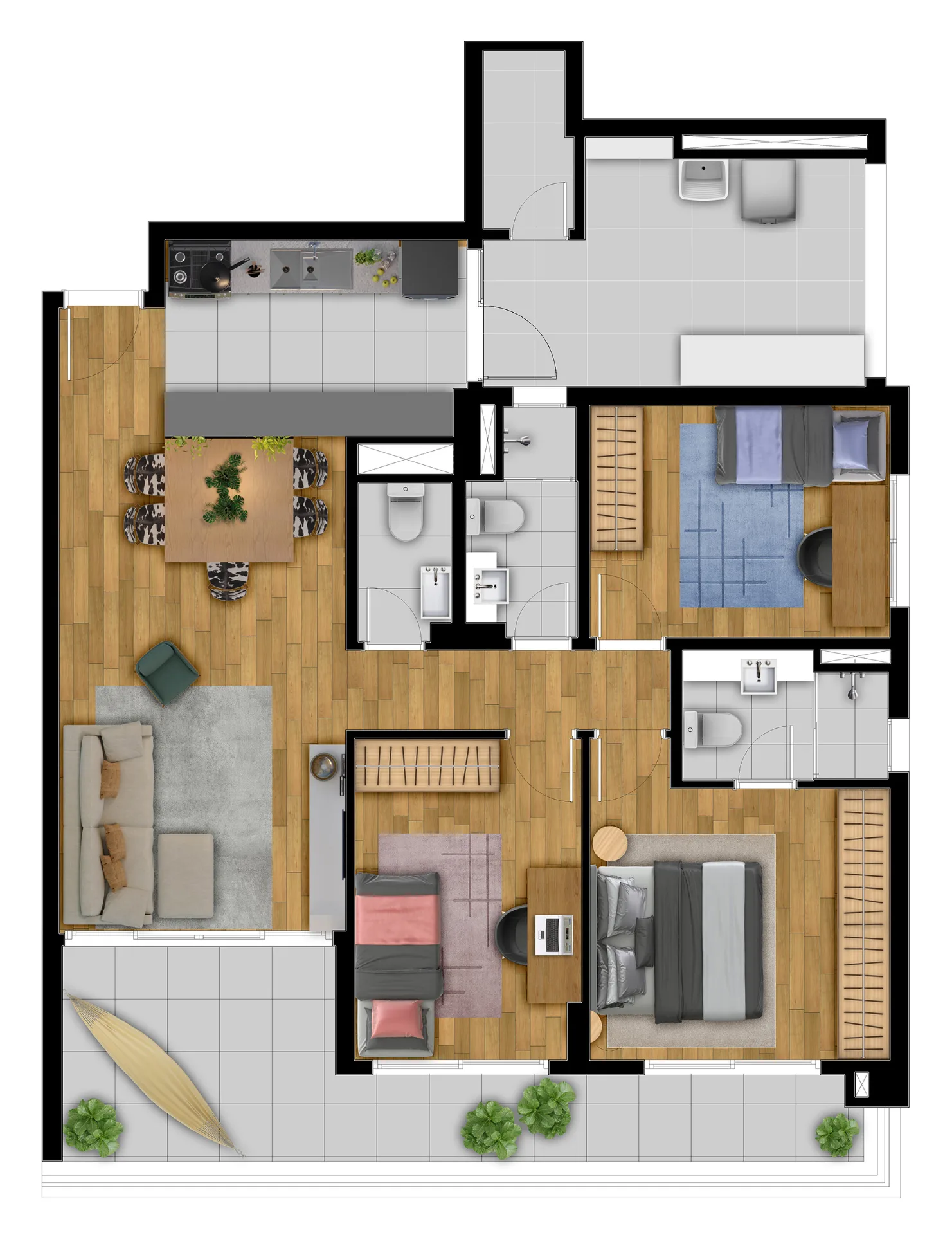 Planta do Vista Laura em Pinheiros — 3 dormitórios, 111,85 m²