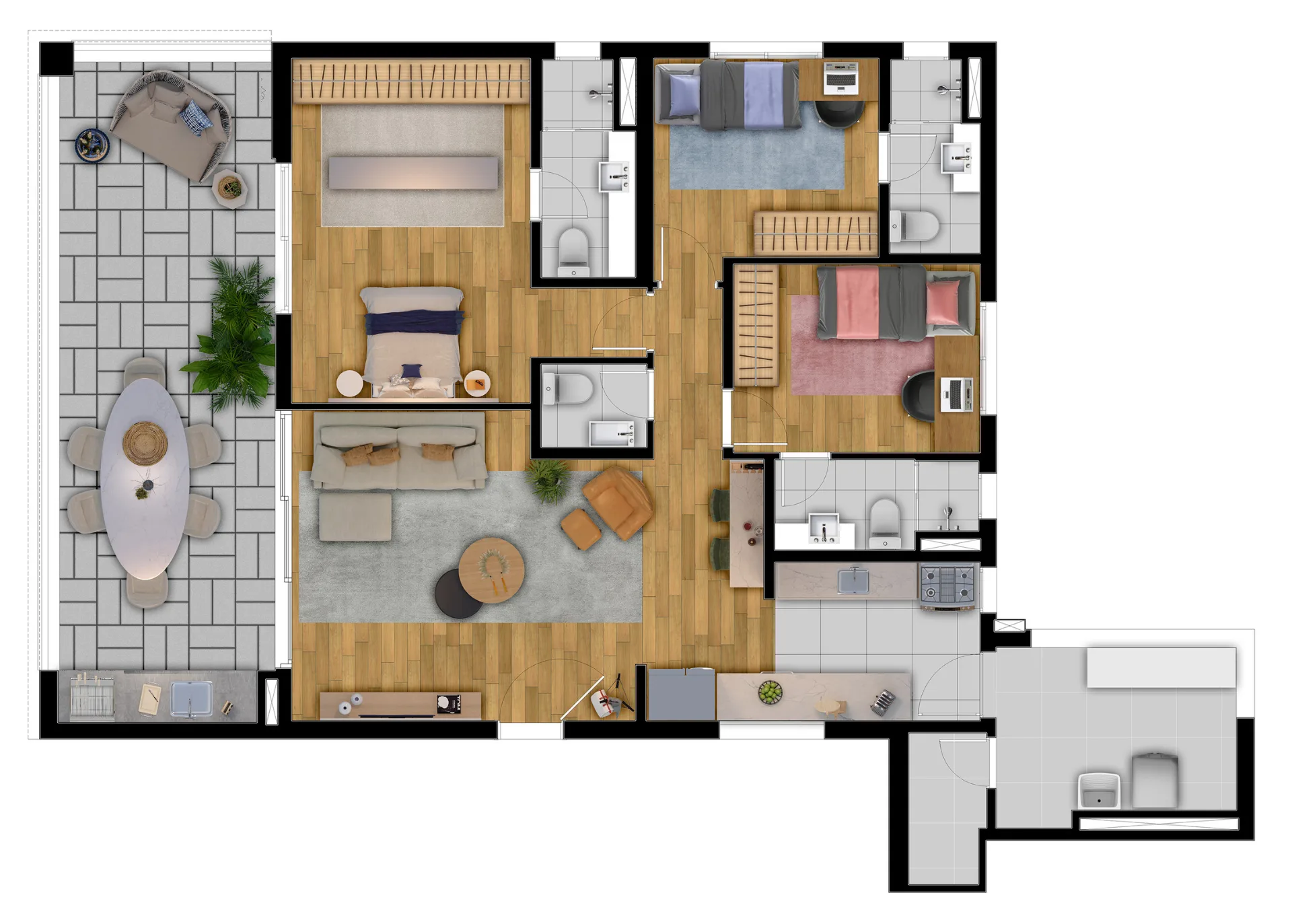 Planta do Vista Laura em Pinheiros — 3 dormitórios, 130,06 m²
