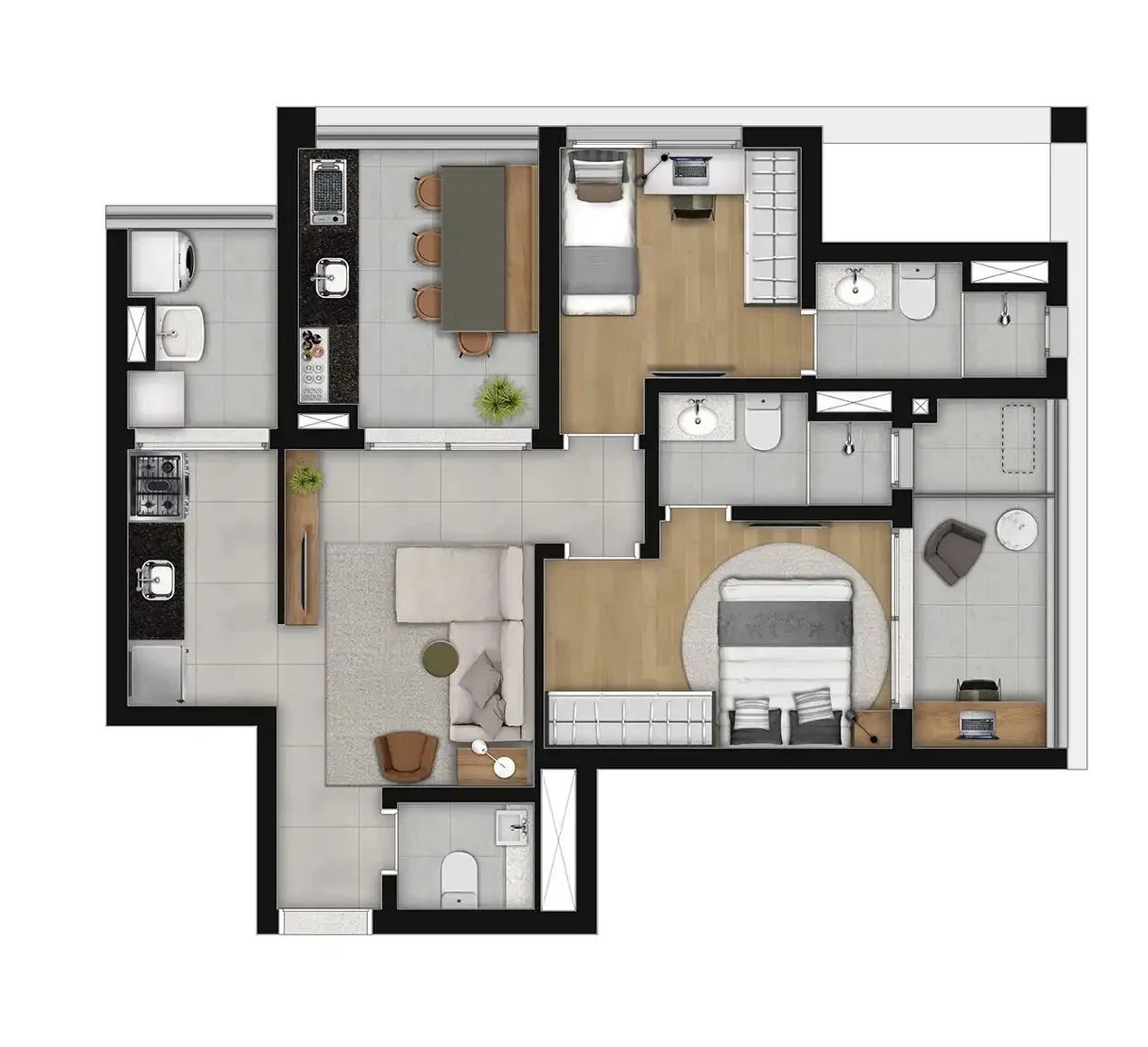 Planta do Vista Madalena by You em Vila Madalena — 2 dormitórios, 70,25 m²