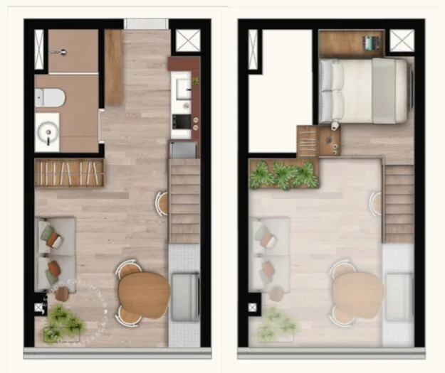 Planta do Vista Madalena by You em Vila Madalena — 1 dormitório – 24 m² Loft