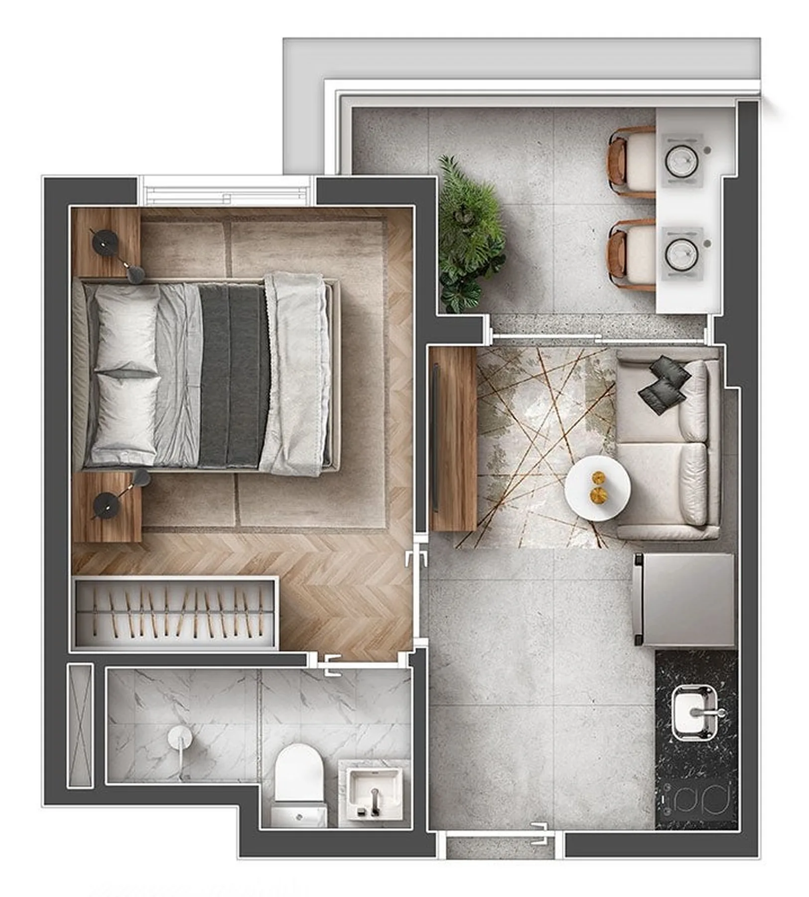 Planta do Vita Vila Prudente em Vila Prudente — 1 dormitório, 27,50 m²