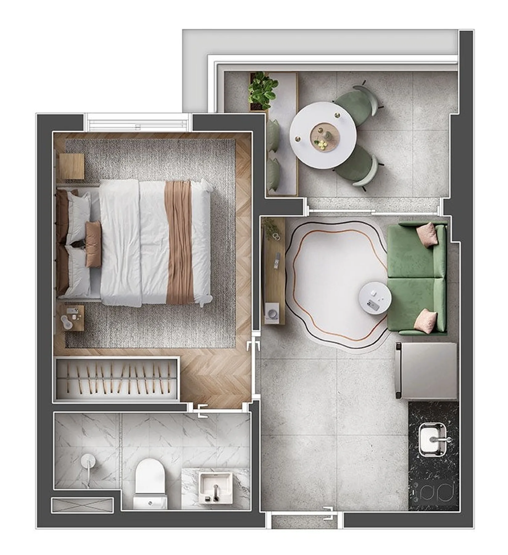 Planta do Vita Vila Prudente em Vila Prudente — 1 dormitório, 27,50 m²