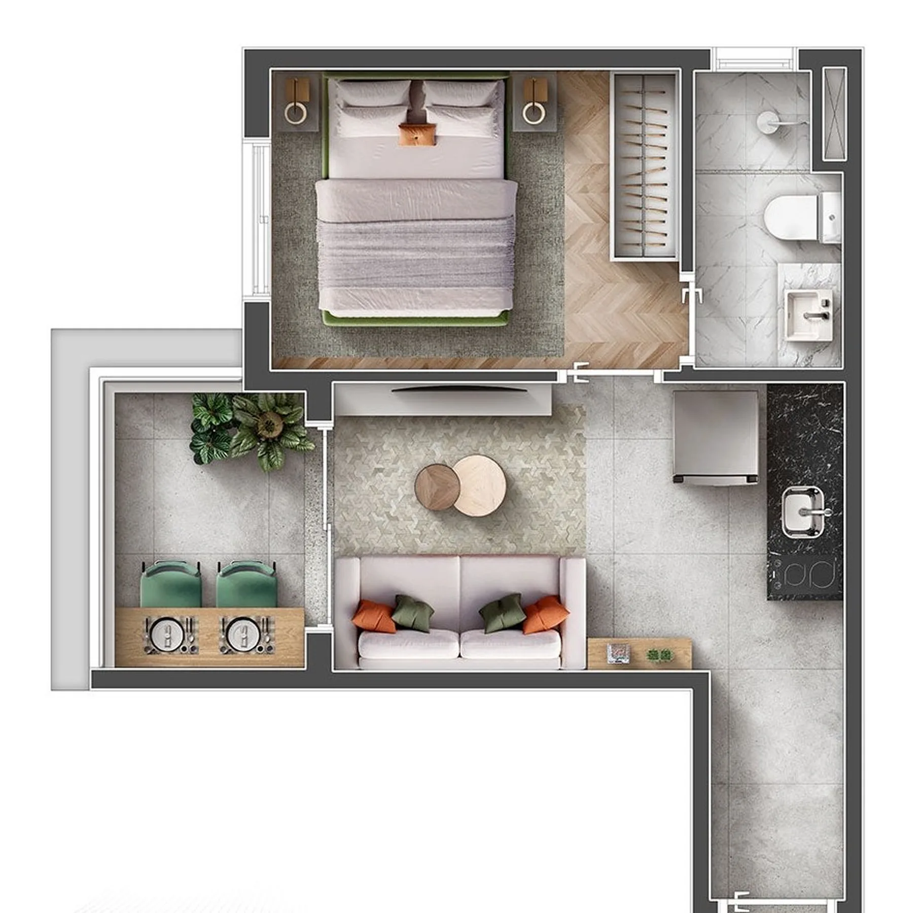 Planta do Vita Vila Prudente em Vila Prudente — 1 dormitório, 30 m²