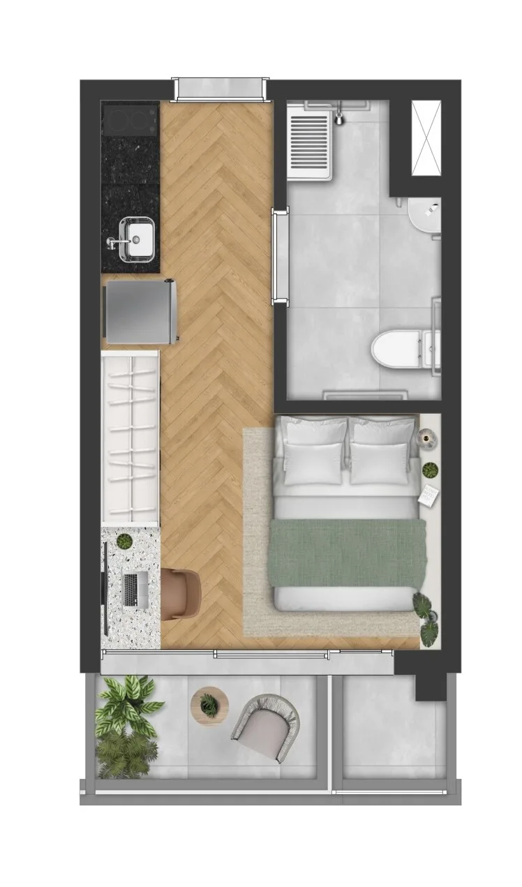 Planta do Vitacon Boa Vista em Alto da Boa Vista — 24,52 m² studio