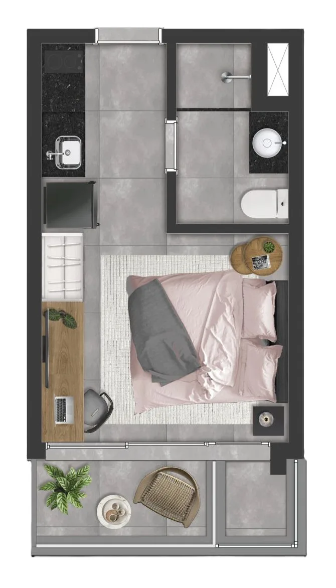 Planta do Vitacon Boa Vista em Alto da Boa Vista — 25 m² studio