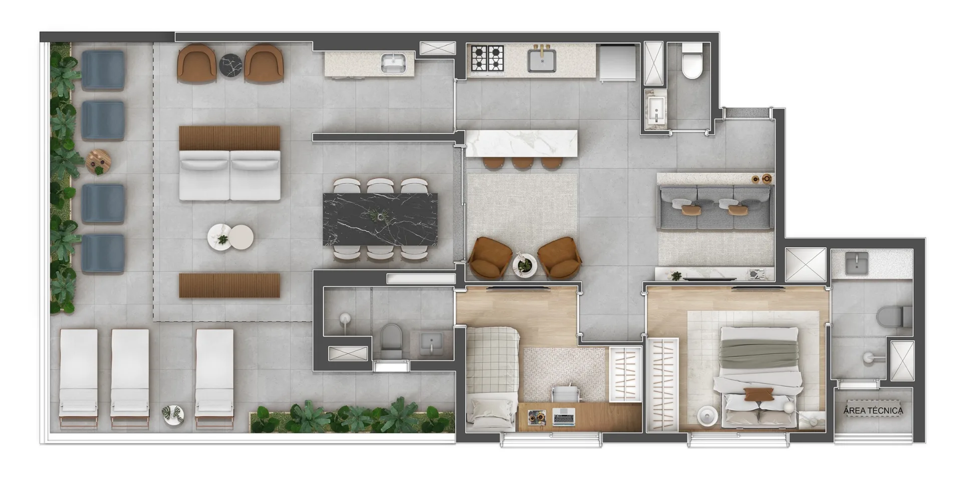Planta do Vitacon João Ramalho em Perdizes — 2 dormitórios, 110,18 m²
