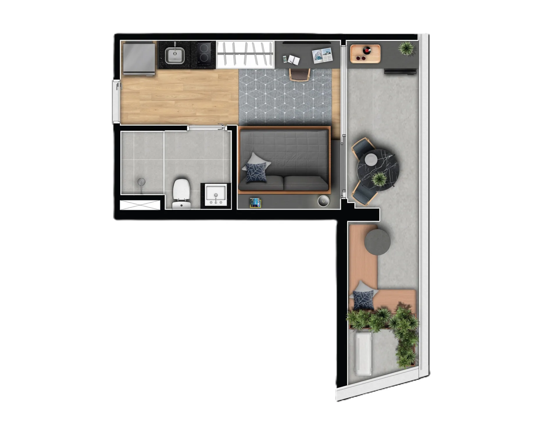 Planta do Vitacon Lorena em Jardim Paulista — 1 dormitório – 28,94 m² Studio