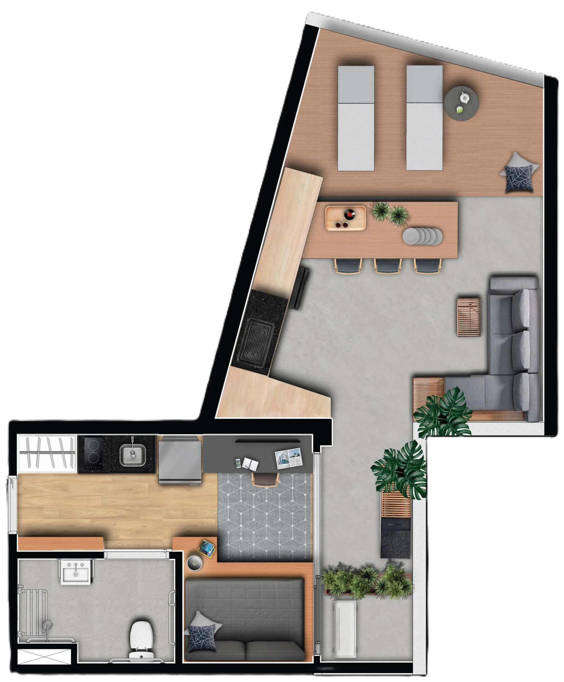 Planta do Vitacon Lorena em Jardim Paulista — 1 dormitório – 50 m² Studio