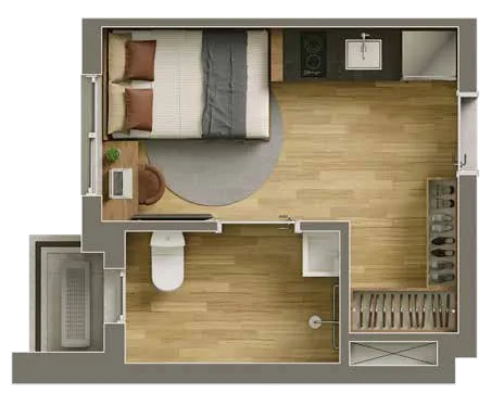 Planta do Vitacon Vila Olímpia em Vila Olímpia — studio de 18,61 m²