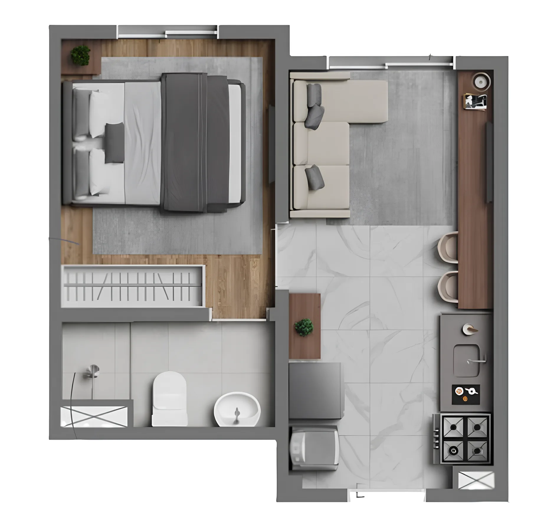 Planta do Vivaz Clube Barra Funda Fase 2 em Barra Funda — 1 dormitório, 24,27 m²