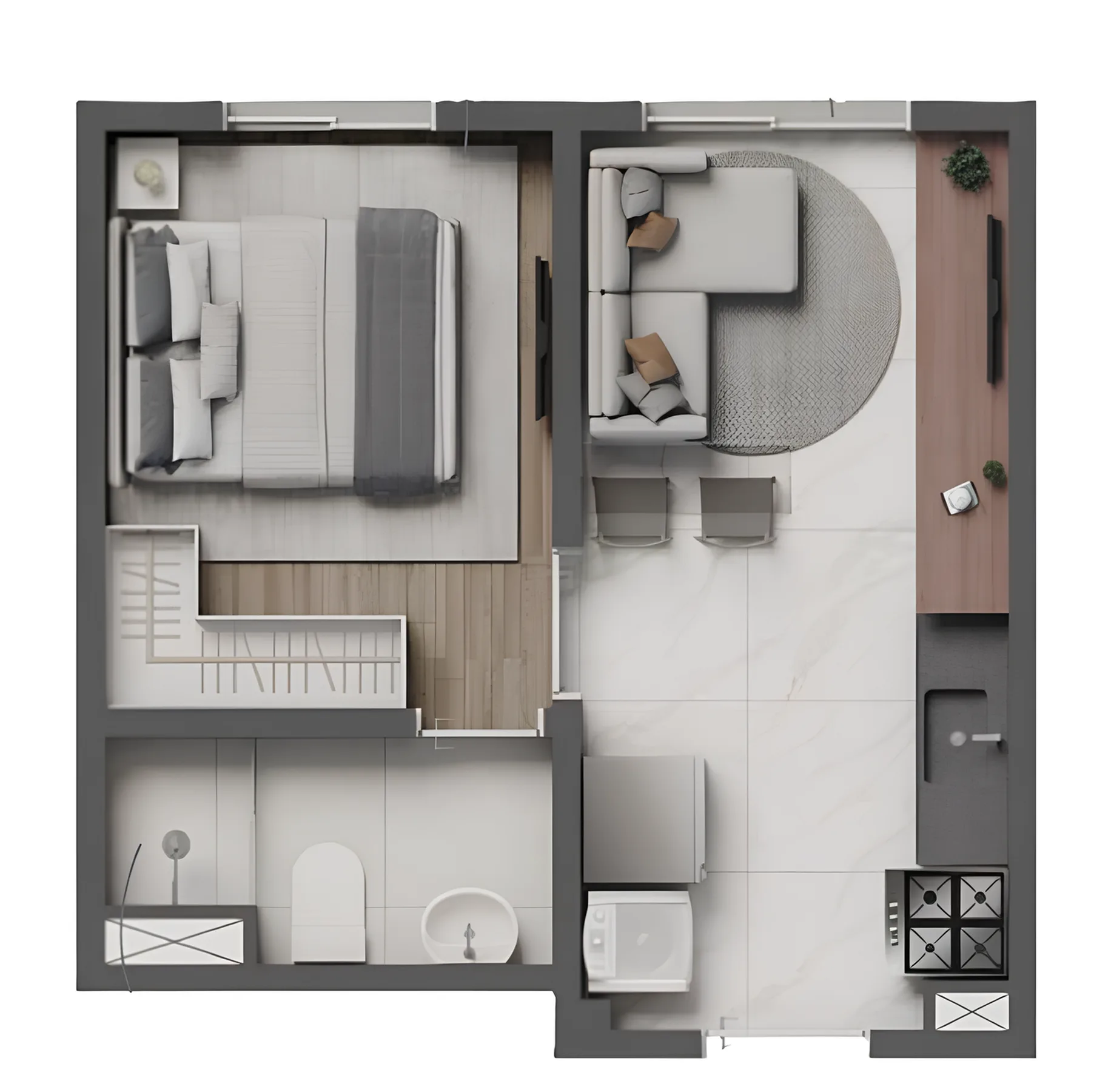 Planta do Vivaz Clube Barra Funda Fase 2 em Barra Funda — 1 dormitório, 24,50 m²