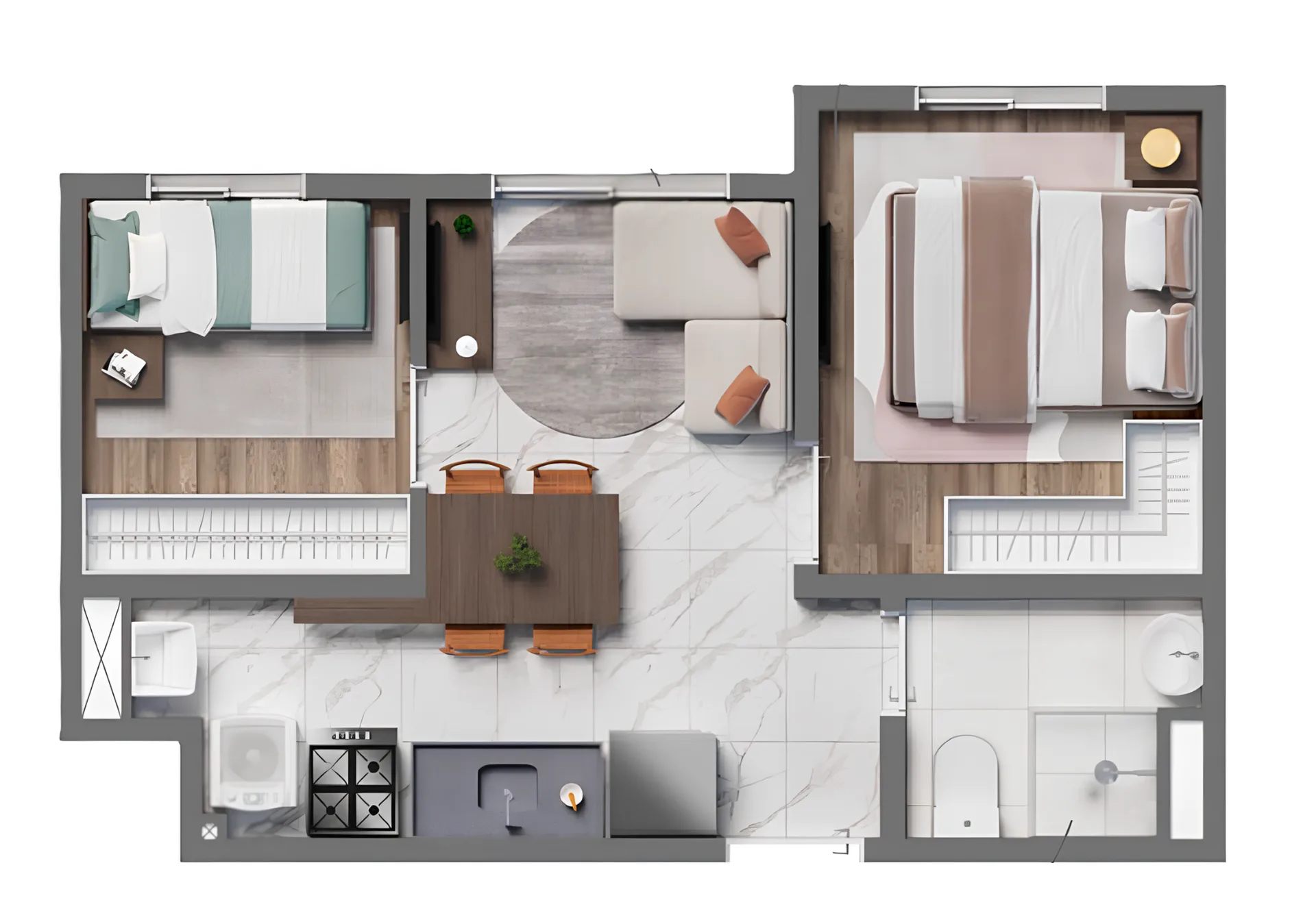 Planta do Vivaz Clube Barra Funda Fase 2 em Barra Funda — 2 dormitórios, 31,43 m²