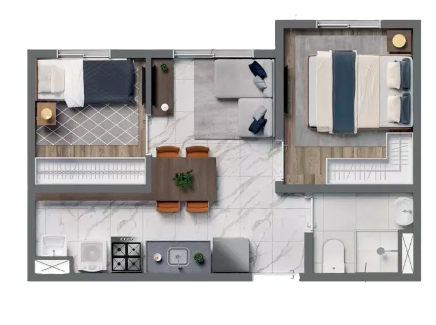 Planta do Vivaz Parque Freguesia do Ó 2 em Vila Palmeiras — 2 dormitórios, 32 m²
