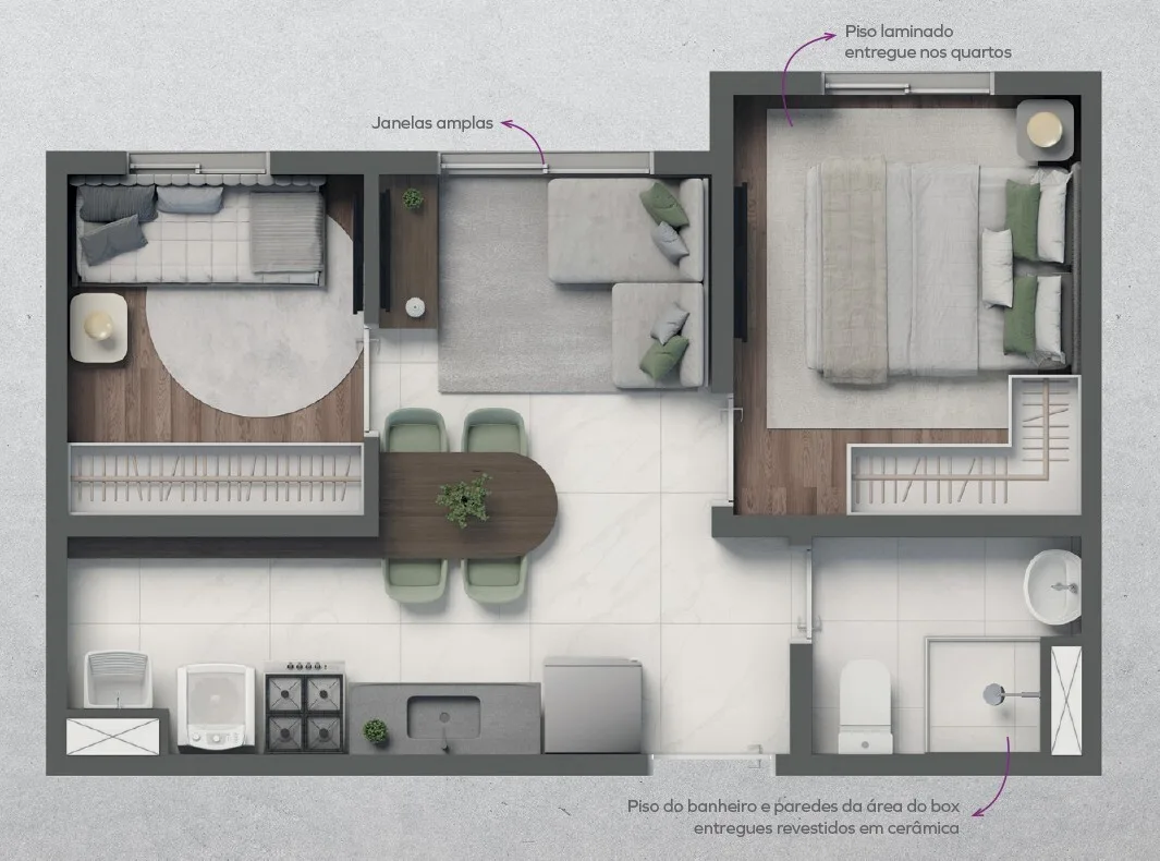Planta do Vivaz Parque Tiquatira em Vila Ré — 2 dormitórios, 32 m²