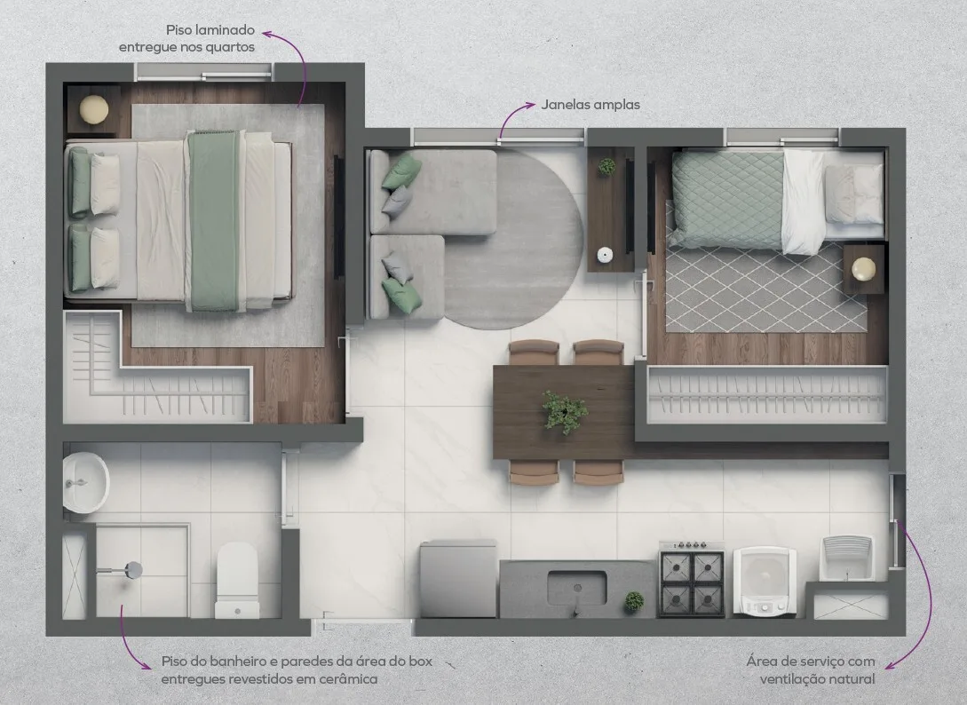 Planta do Vivaz Parque Tiquatira em Vila Ré — 2 dormitórios, 32,11 m²
