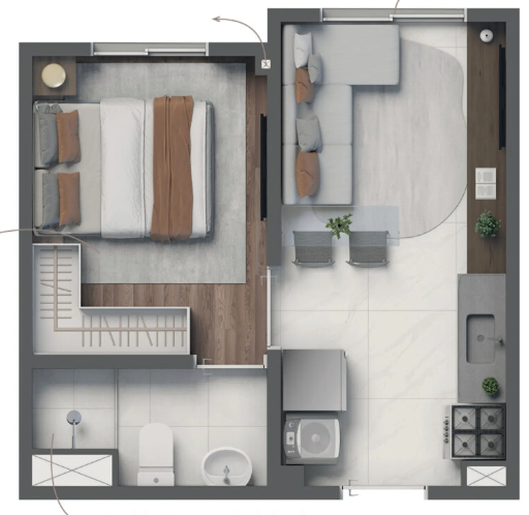 Planta do Vivaz Selection Santo Amaro em Santo Amaro — 1 dormitório, 24 m²