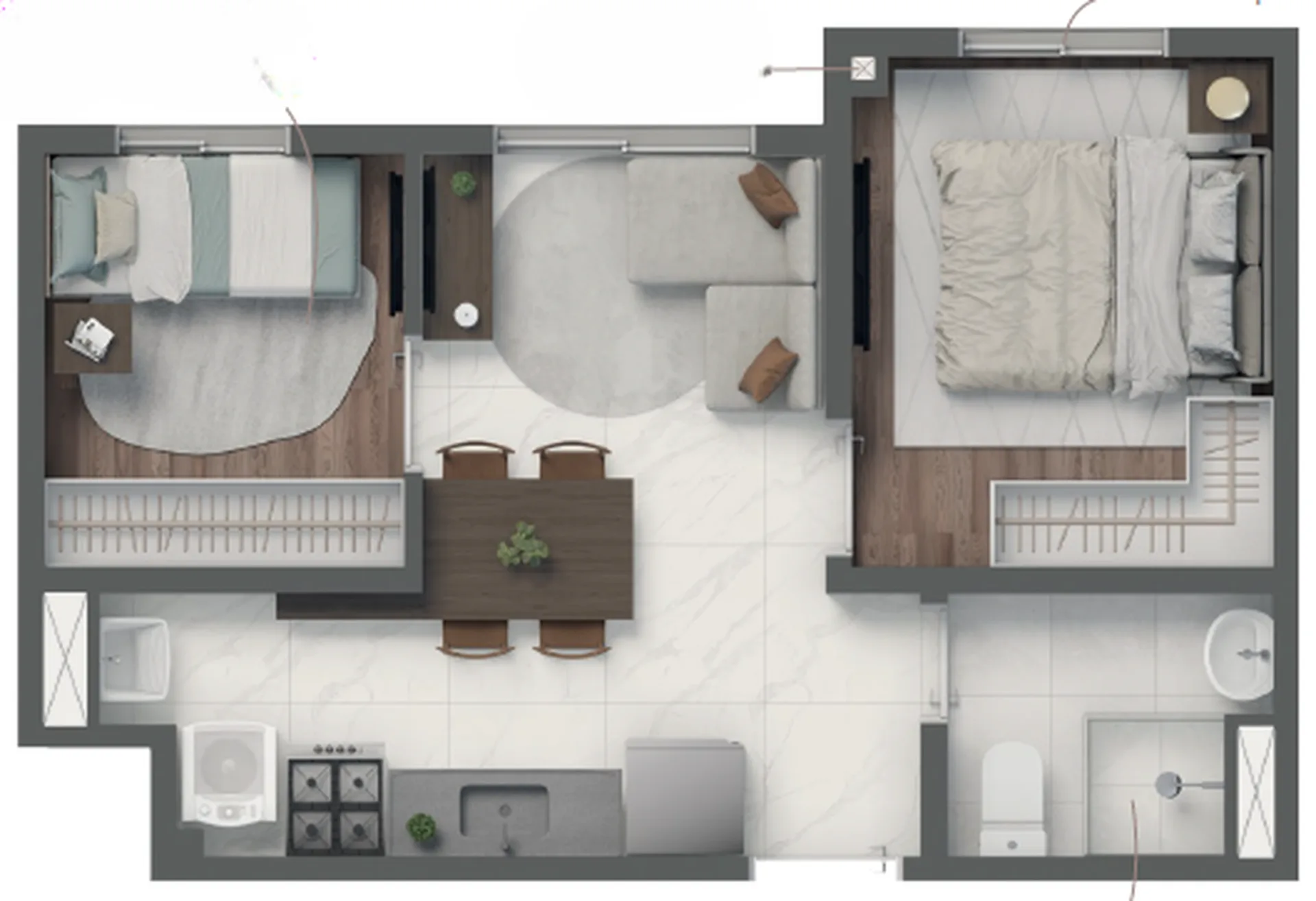 Planta do Vivaz Selection Vila Prudente em Vila Prudente — 2 dormitórios – 31,36 m²