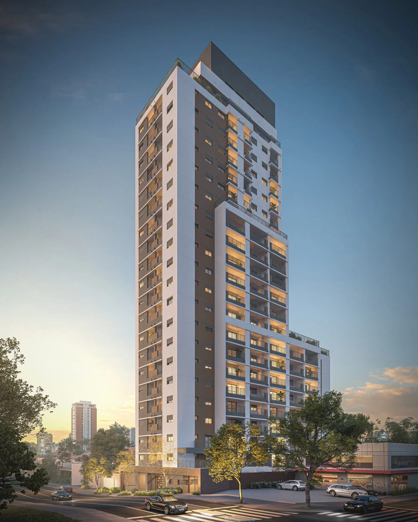 Fachada do Way Vila Carrão, lançamento em Vila Carrão, São Paulo