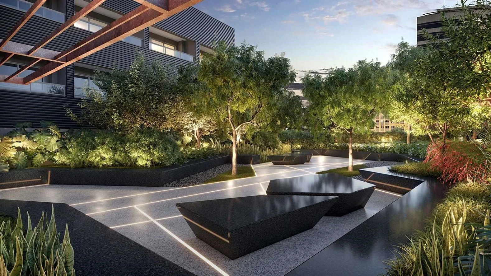 Lazer praca do Ária Higienópolis – Comercial em Higienópolis, São Paulo