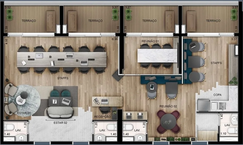Planta do Ária Higienópolis – Comercial em Higienópolis — 122 m²
