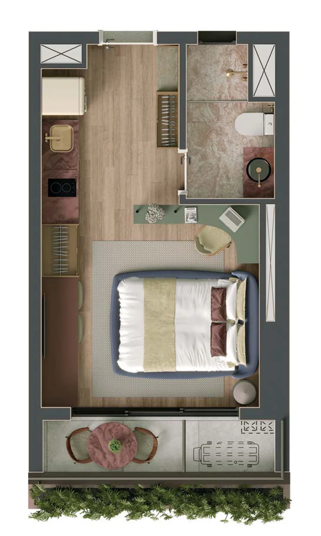 Planta do Bela em Consolação — 1 dormitório – 30 m² Studio