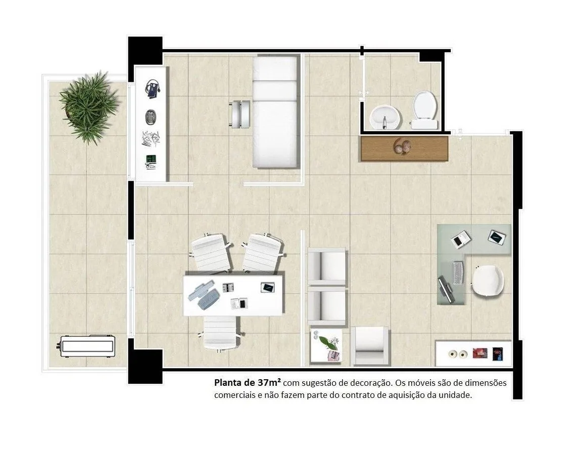 Planta do Business Tropical Center – Comercial em Vila Mariana — 37 m²