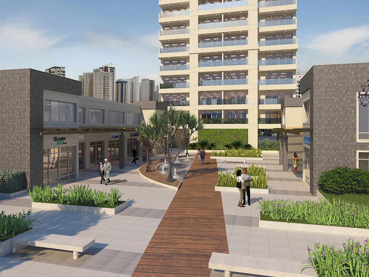 Lazer passarela botanica do Converge Boulevard Office Mall – Comercial em Lapa, São Paulo