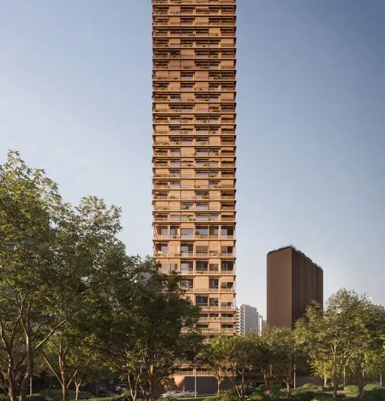 Fachada do Damata – Comercial, lançamento em Itaim Bibi, São Paulo