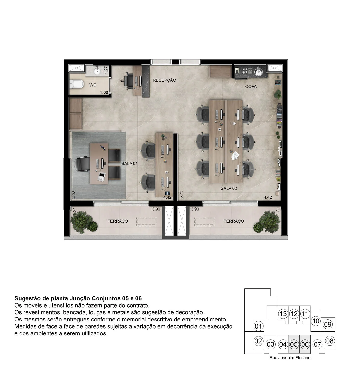 Planta do DSG Itaim – Comercial em Itaim Bibi — 68 m²