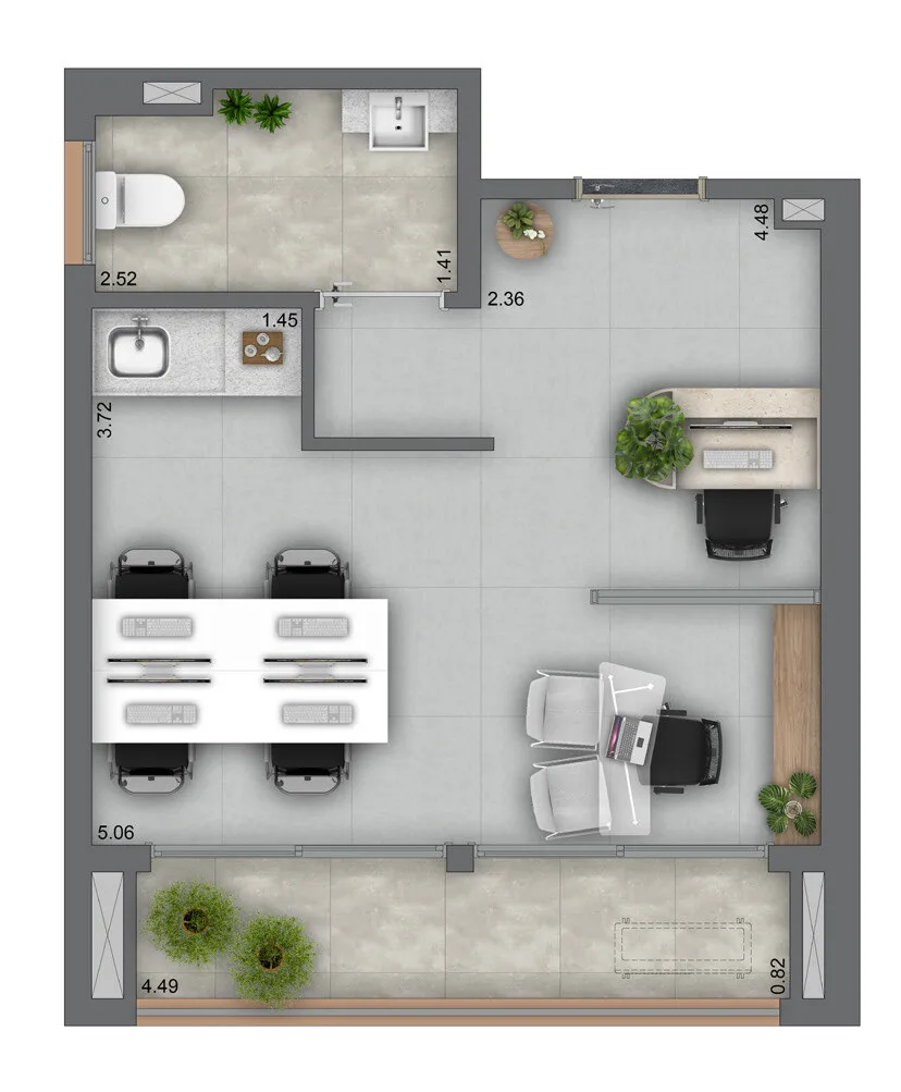 Planta do Helbor Patteo Vila Mariana Life & Offices – Comercial em Vila Mariana — 33 m²