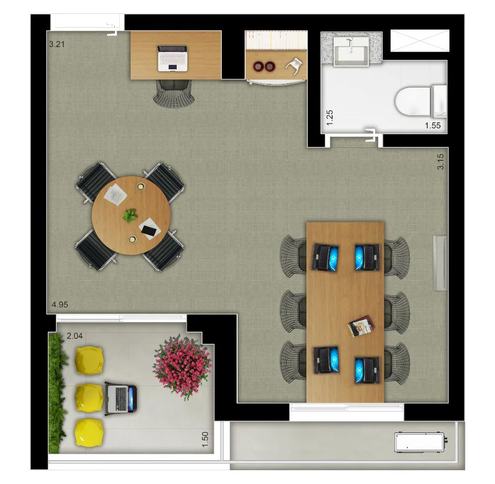 Planta do Link Vila Mariana – Comercial em Vila Mariana — 30 m²