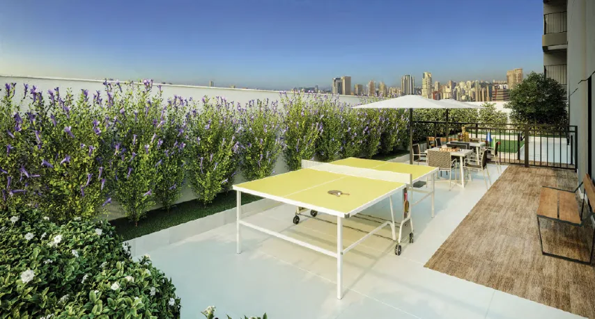 Lazer terraço coletivo do Lucky Praça Sílvio Romero – Comercial em Tatuapé, São Paulo