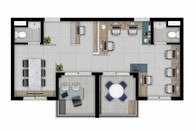 Planta do Lucky Praça Sílvio Romero – Comercial em Tatuapé — 54,6 m²
