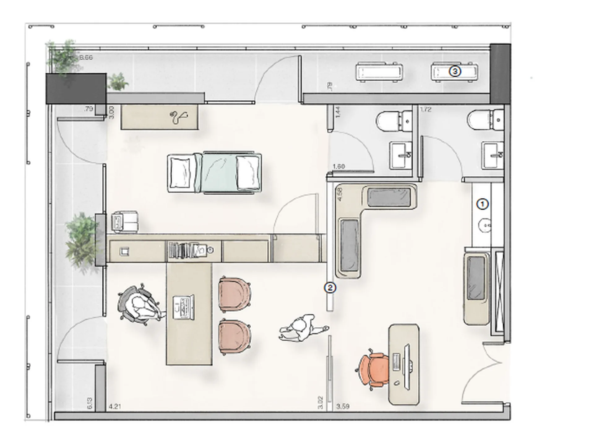 Planta do Lumi – Comercial em Jardim Paulista — 67 m²