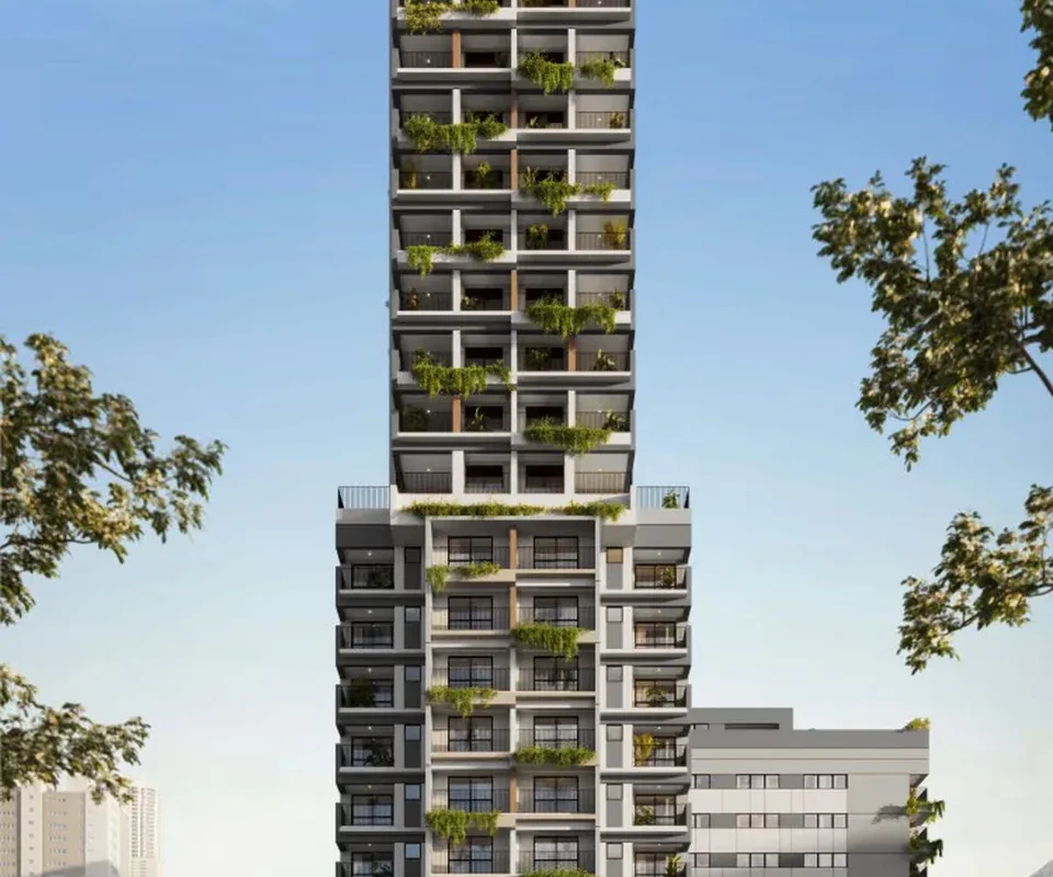 Fachada do Marquês by Cambur, edifício residencial na Rua Marquês de Itu, Vila Buarque, São Paulo