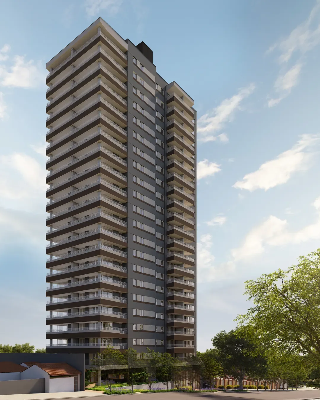 Fachada do Near Guarapiranga Living – Comercial, lançamento em São Paulo