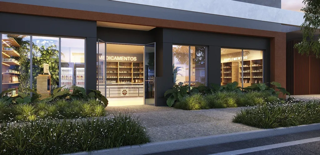 Fachada do empreendimento Origem Guilhermina – Comercial