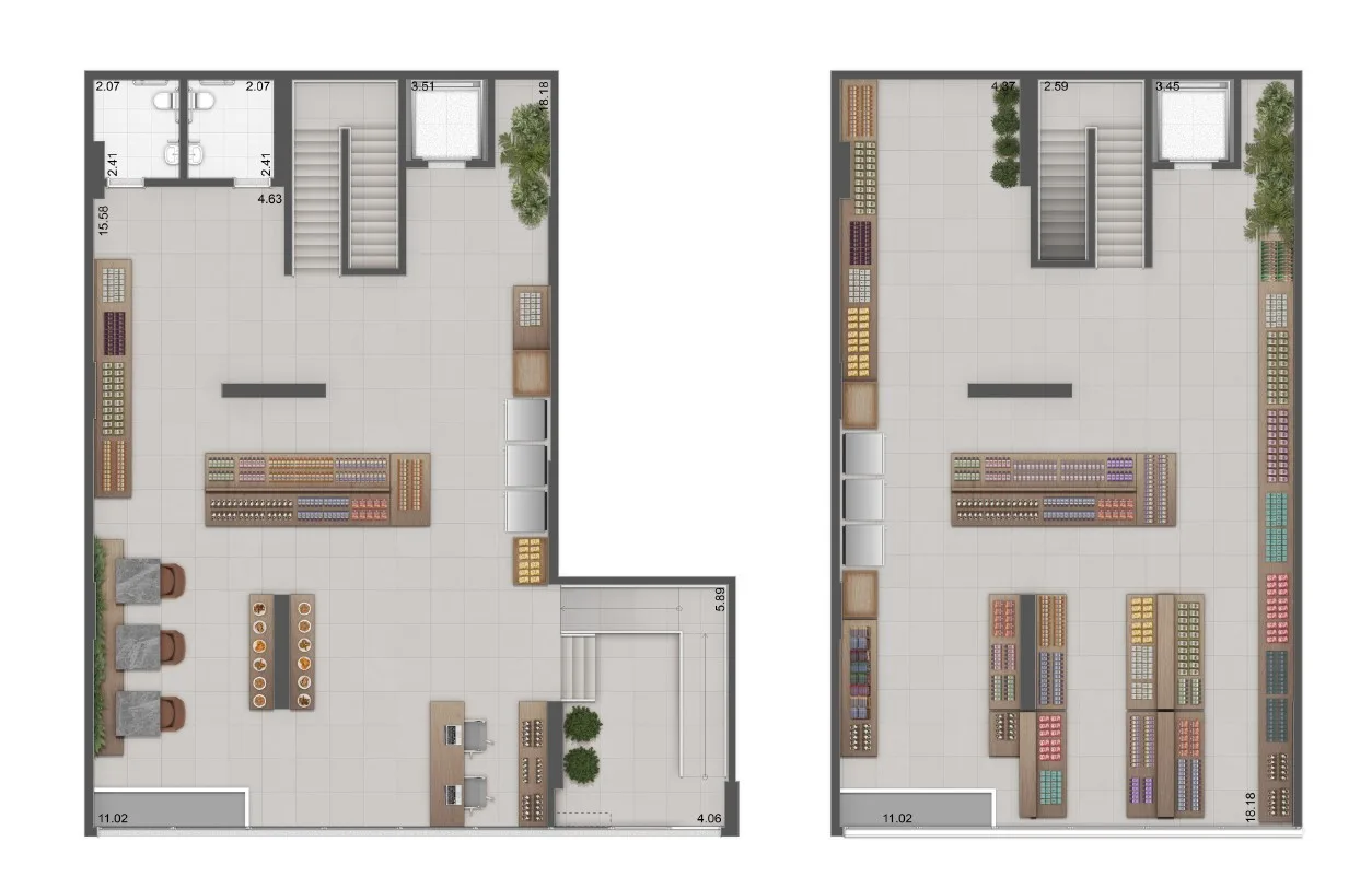 Planta do Raízes Reserve – Comercial em Vila Prudente — 448,79 m²