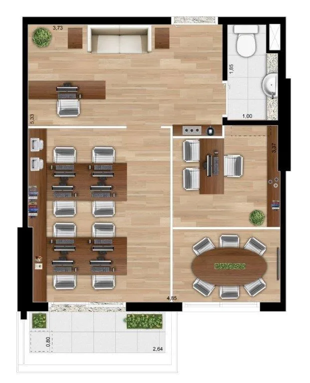 Planta do Skyline Intelligent Business – Comercial em Chácara Santo Antônio — 31,81 m²