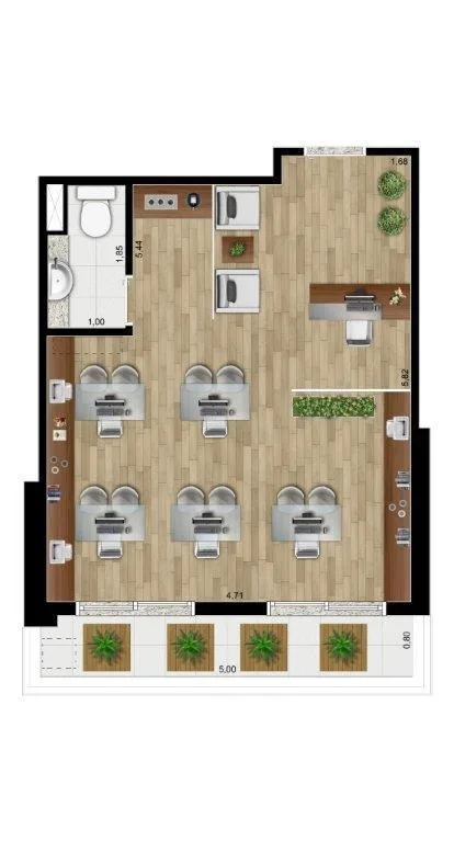 Planta do Skyline Intelligent Business – Comercial em Chácara Santo Antônio — 34,57 m²