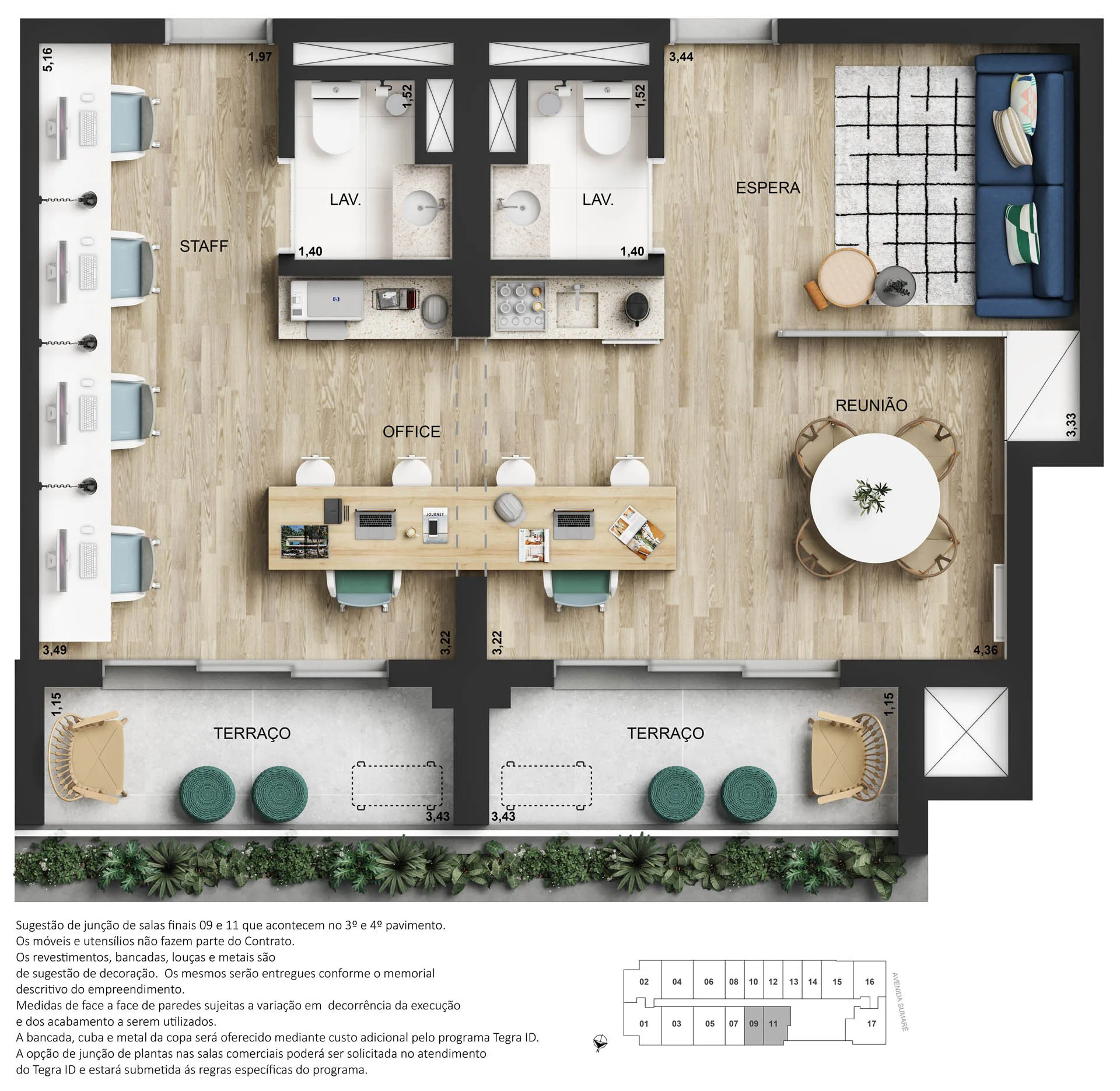 Planta do Soma Perdizes – Comercial em Perdizes — 59 m²