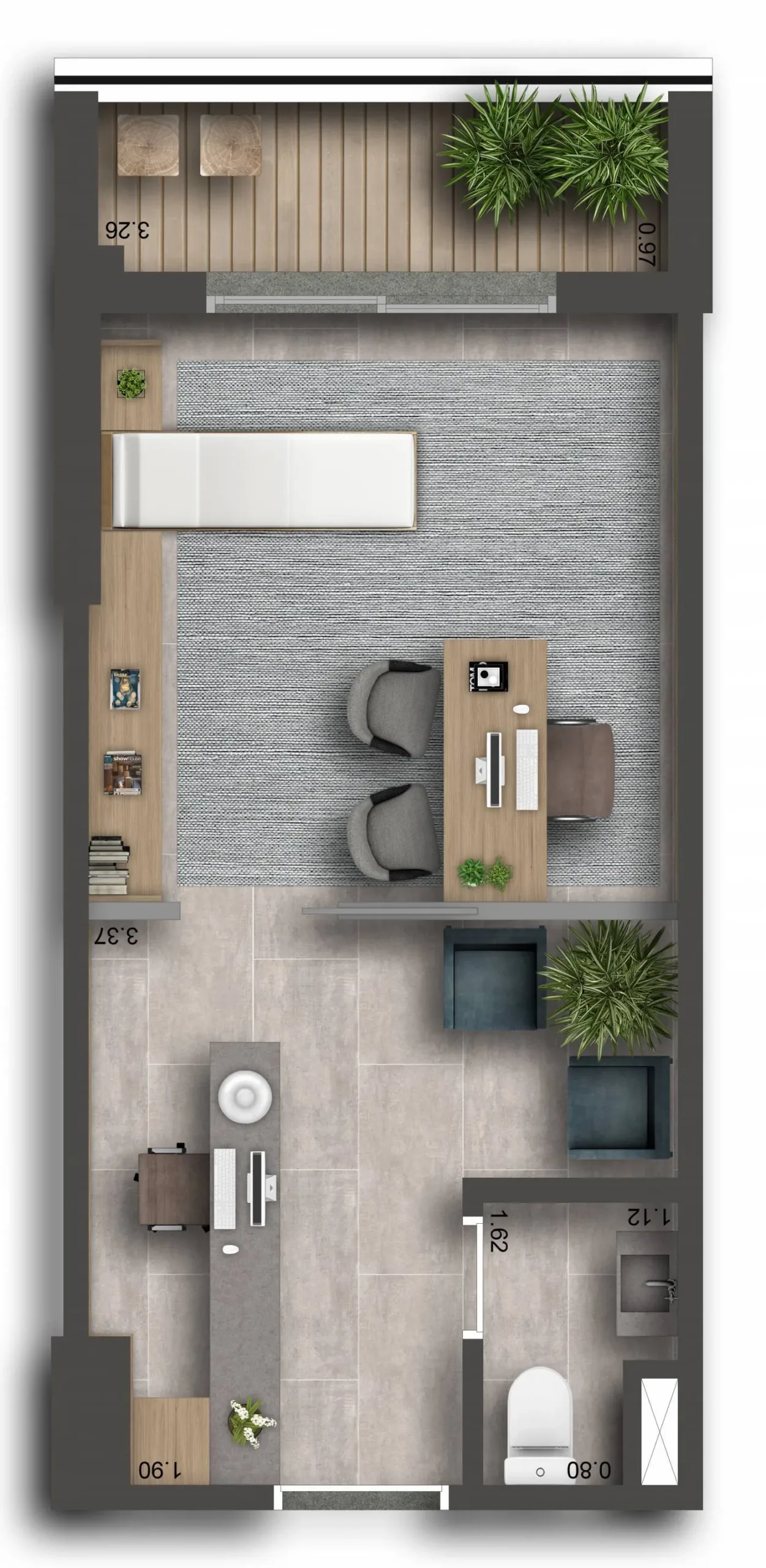 Planta do SP Code Paulista – Comercial em Paraíso — 28 m²