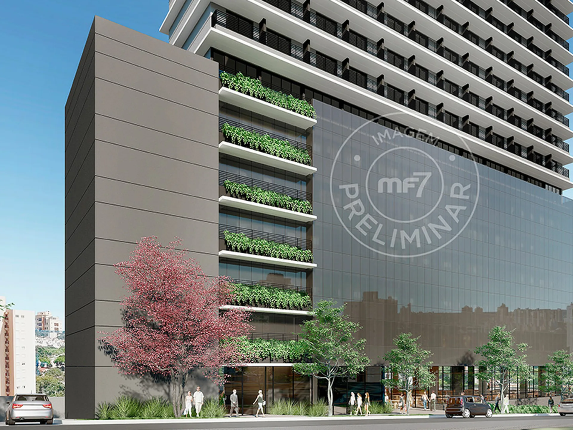 Fachada do Vici Faria Lima – Comercial, lançamento em Pinheiros, São Paulo