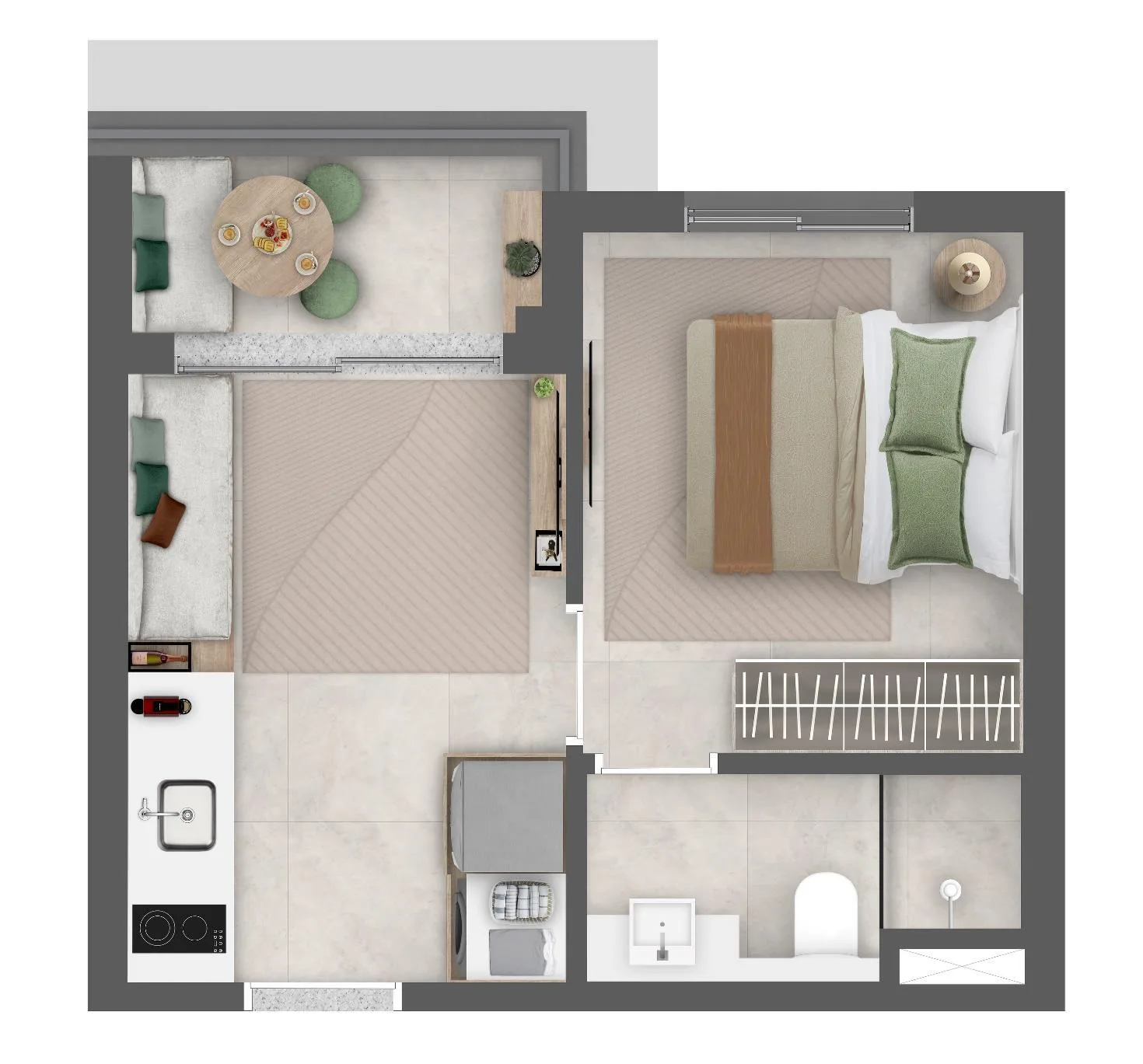 Planta do View Pinheiros by Passarelli – Comercial em Pinheiros — 1 dormitório – 25 m²