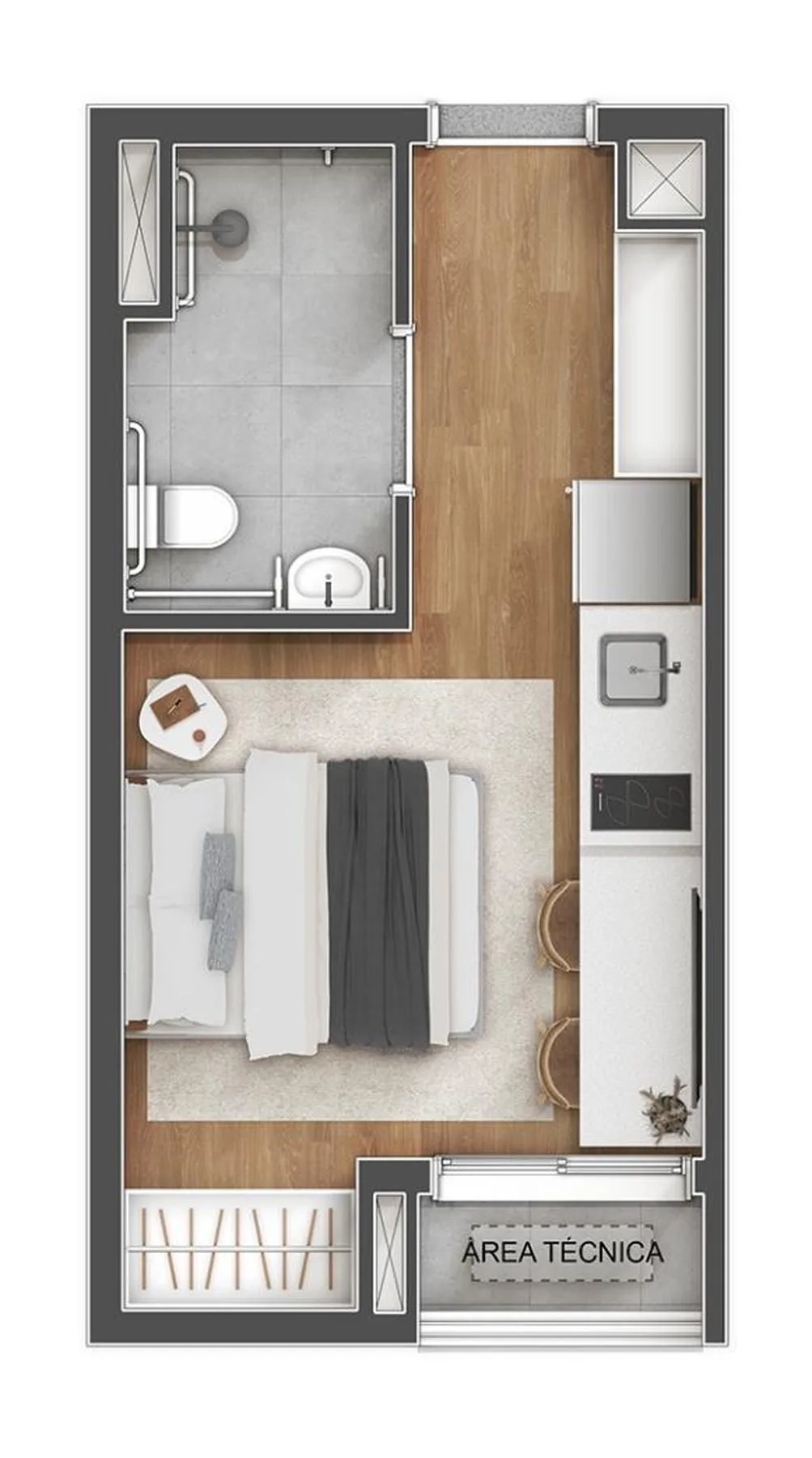 Planta do Vitacon João Ramalho em Perdizes — 1 dormitório – 20,55 m² Studio