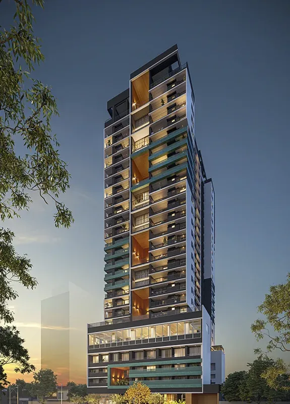 Fachada do Voga Flórida – Comercial, lançamento em Brooklin, São Paulo