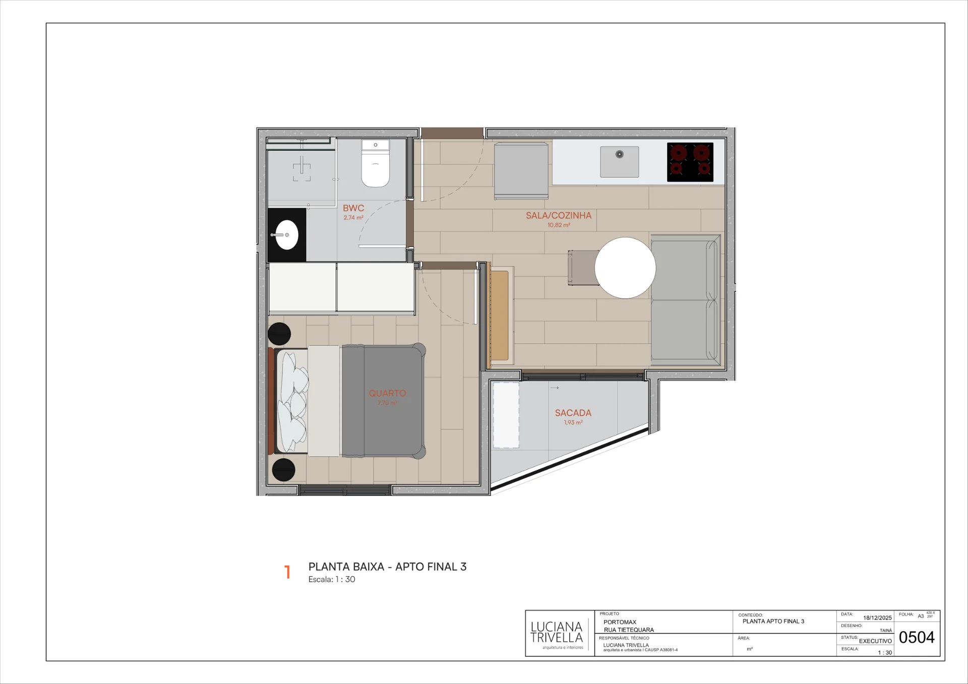 Planta baixa do apartamento final 3 do Allgarve Tatuapé